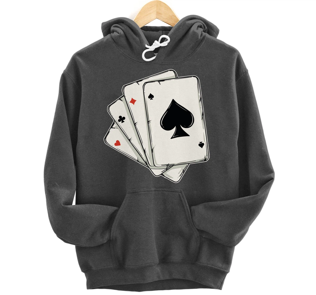 Blackjack Poker Texas Hold'em Gambling Cards Player Pullover Hoodie