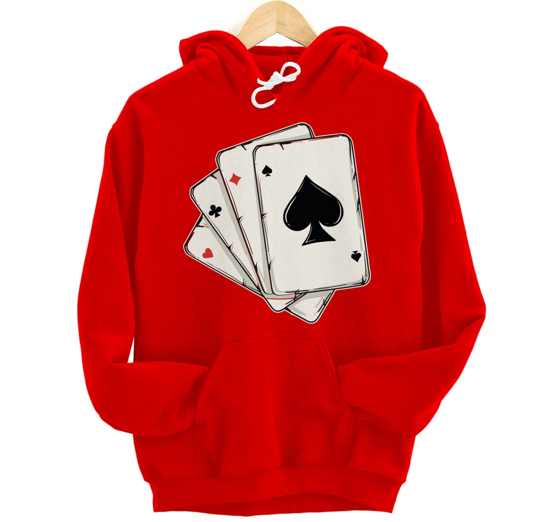 Blackjack Poker Texas Hold'em Gambling Cards Player Pullover Hoodie