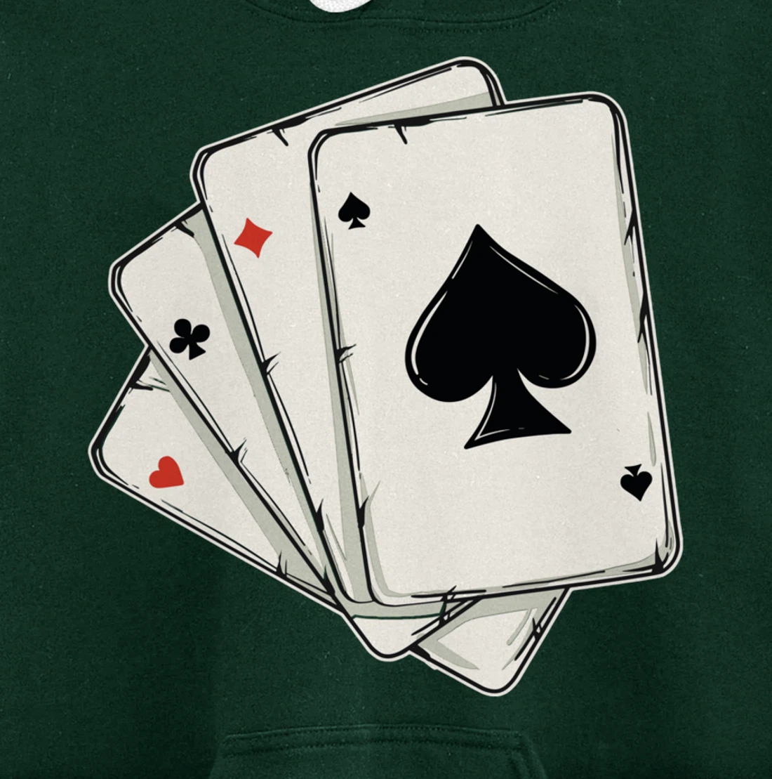 Blackjack Poker Texas Hold'em Gambling Cards Player Pullover Hoodie