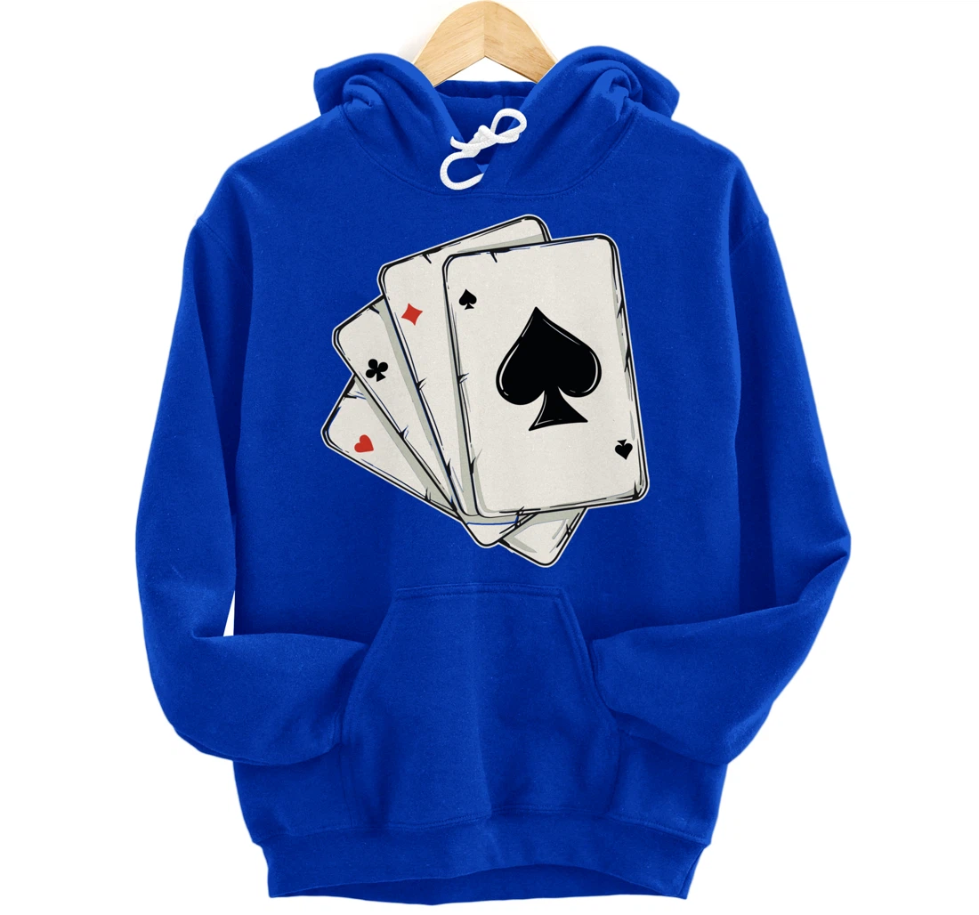 Blackjack Poker Texas Hold'em Gambling Cards Player Pullover Hoodie