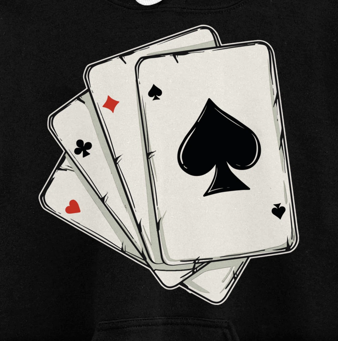 Blackjack Poker Texas Hold'em Gambling Cards Player Pullover Hoodie