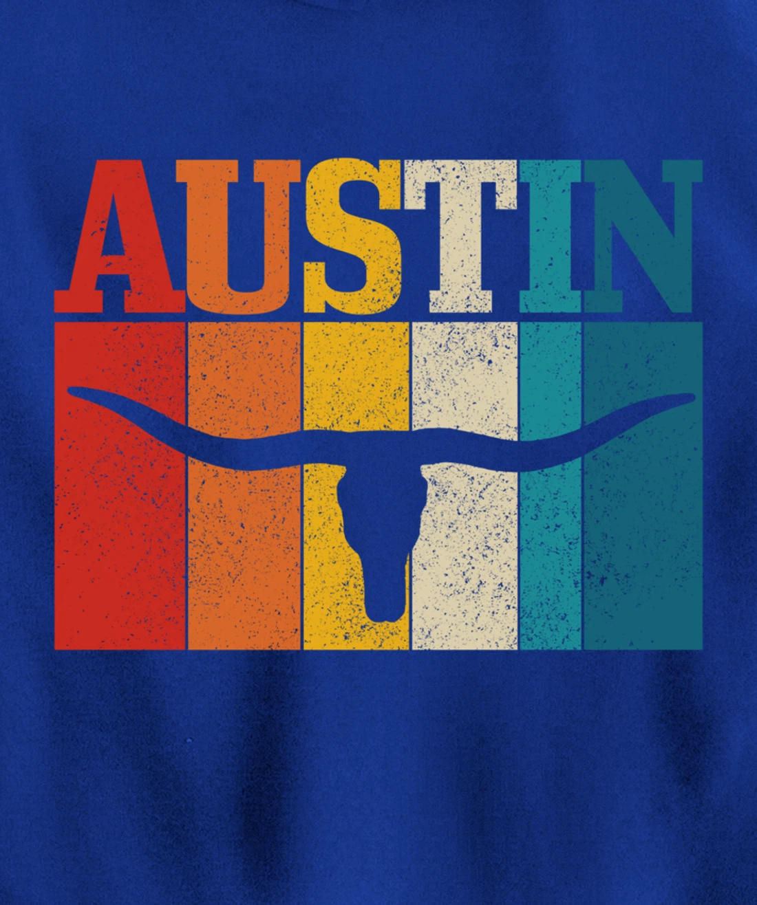 Austin Texas Pride Vintage Longhorn Retro Gift Pullover Hoodie