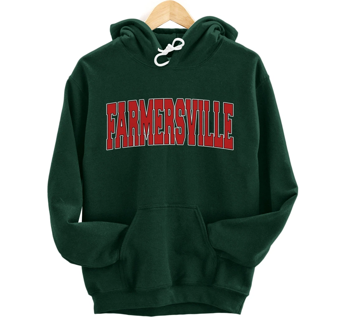 FARMERSVILLE TX TEXAS Varsity Style USA Vintage Sports Pullover Hoodie