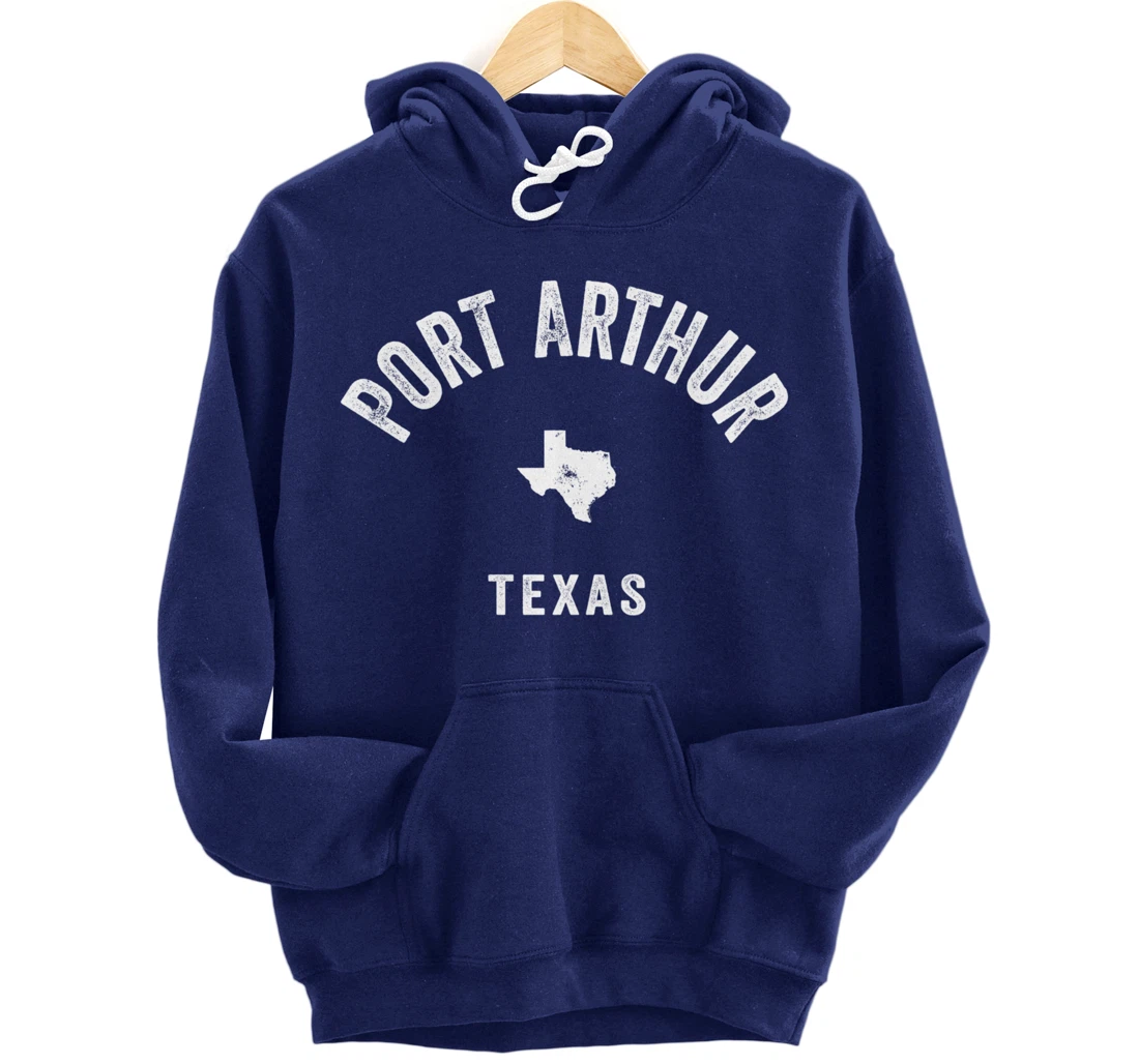 Port Arthur Texas TX Vintage 70s Athletic Sports Design Pullover Hoodie