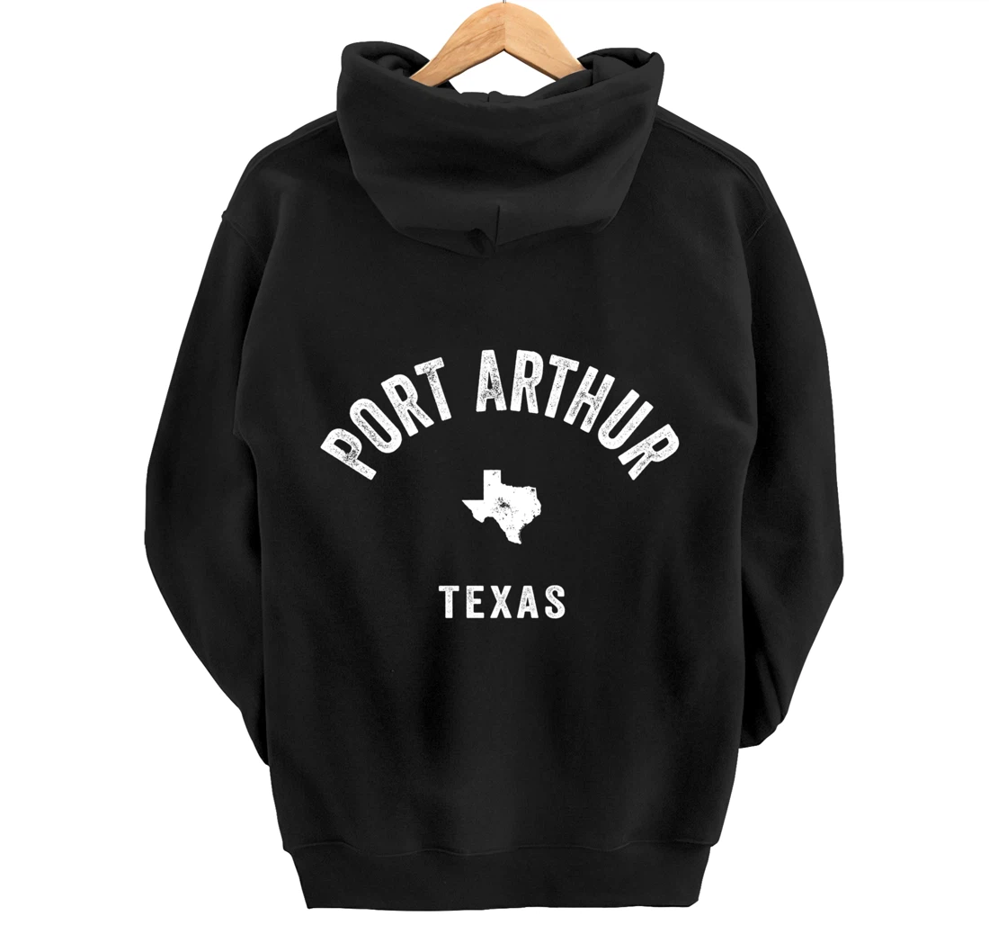 Port Arthur Texas TX Vintage 70s Athletic Sports Design Pullover Hoodie