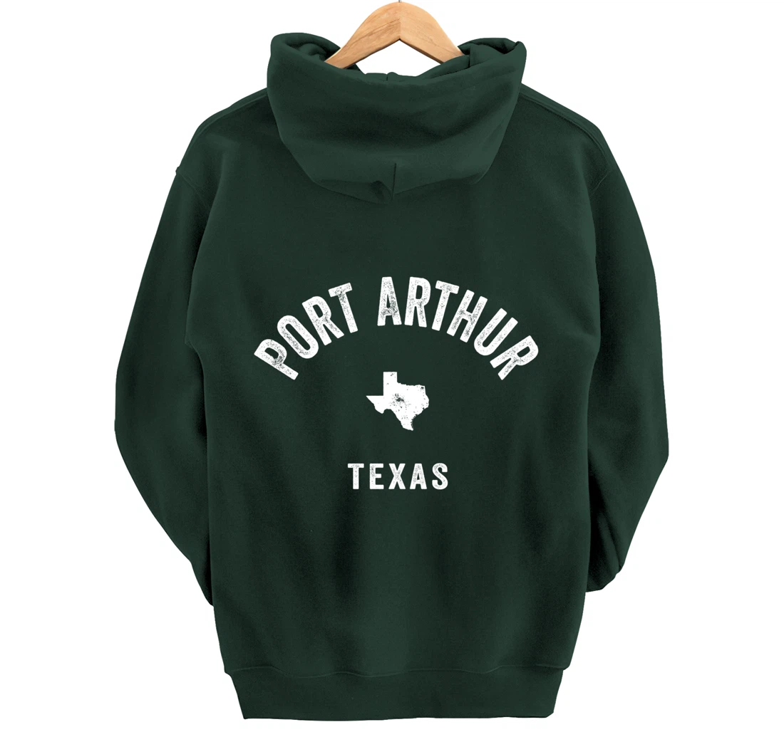 Port Arthur Texas TX Vintage 70s Athletic Sports Design Pullover Hoodie