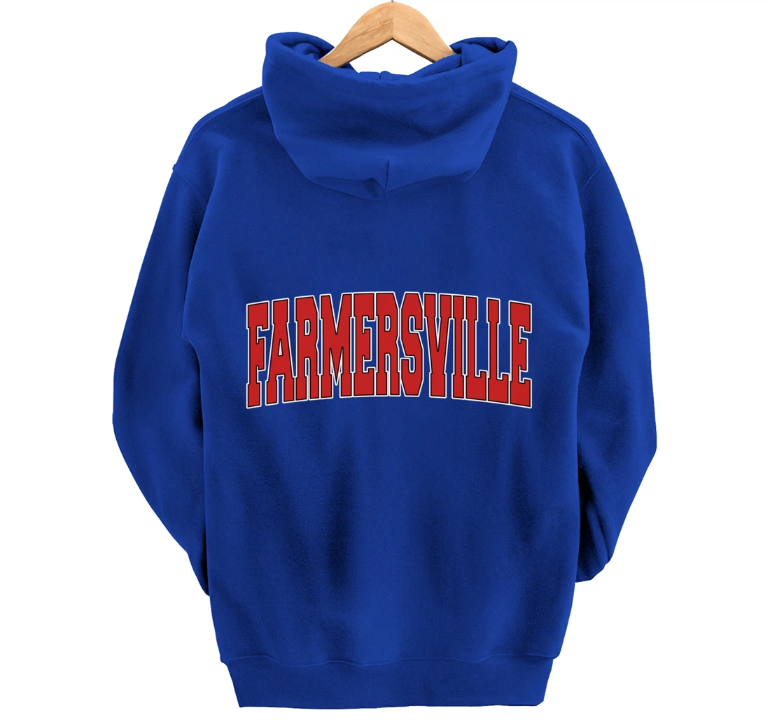 FARMERSVILLE TX TEXAS Varsity Style USA Vintage Sports Pullover Hoodie