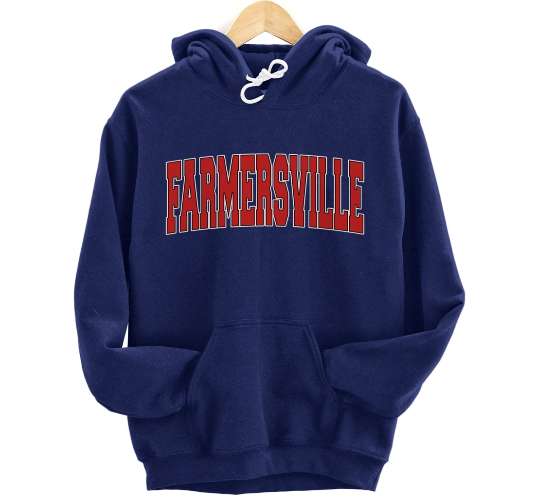 FARMERSVILLE TX TEXAS Varsity Style USA Vintage Sports Pullover Hoodie