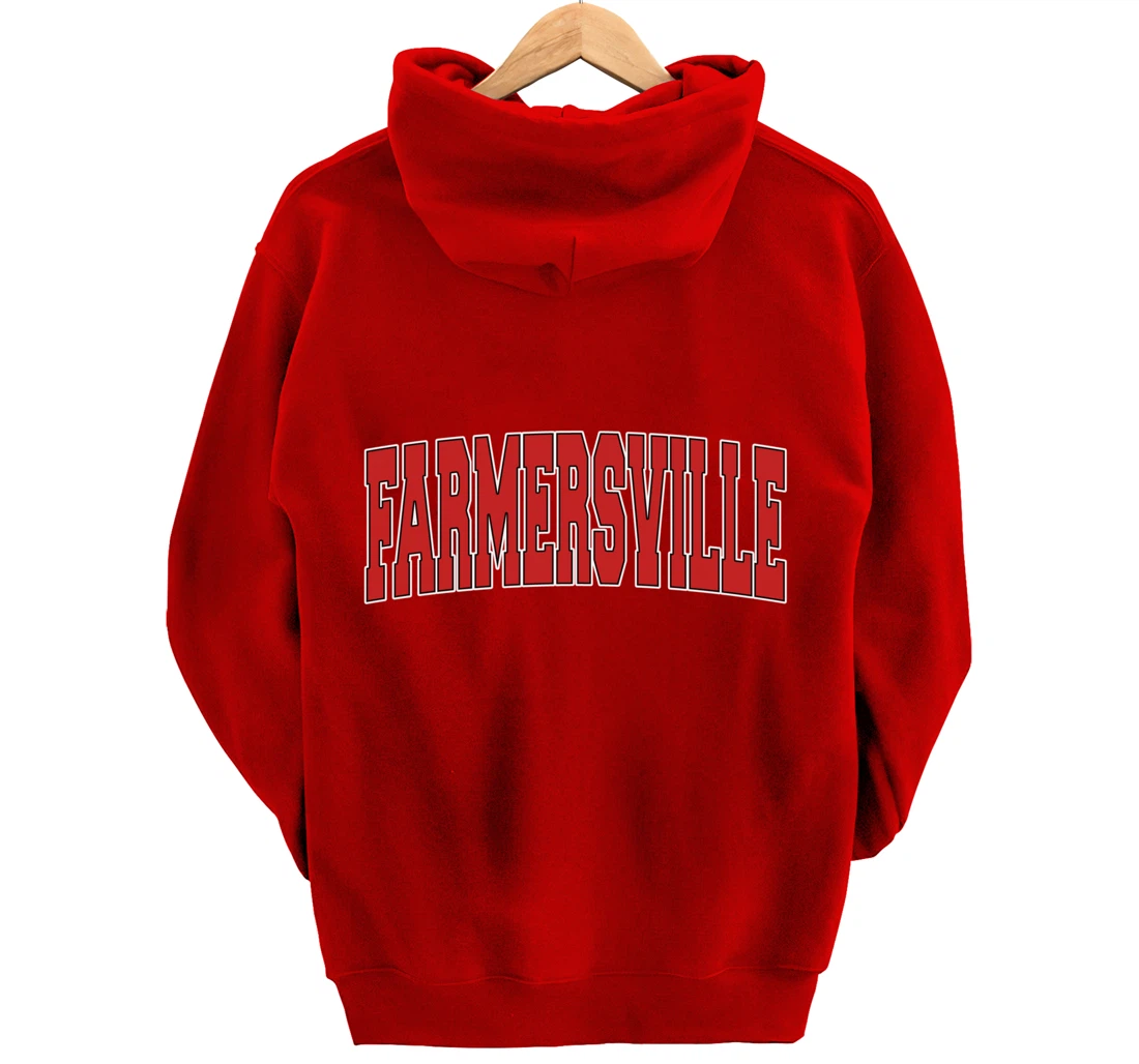 FARMERSVILLE TX TEXAS Varsity Style USA Vintage Sports Pullover Hoodie