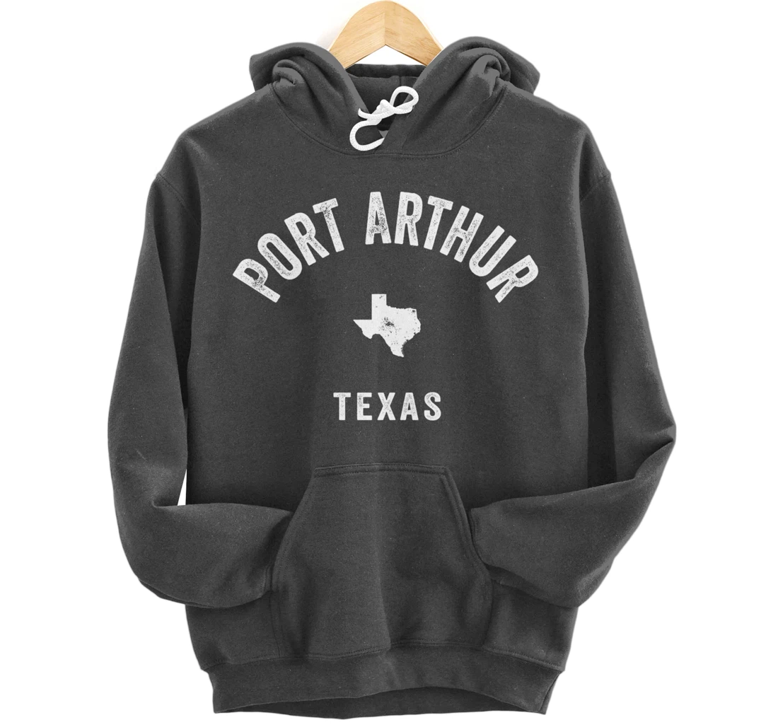 Port Arthur Texas TX Vintage 70s Athletic Sports Design Pullover Hoodie
