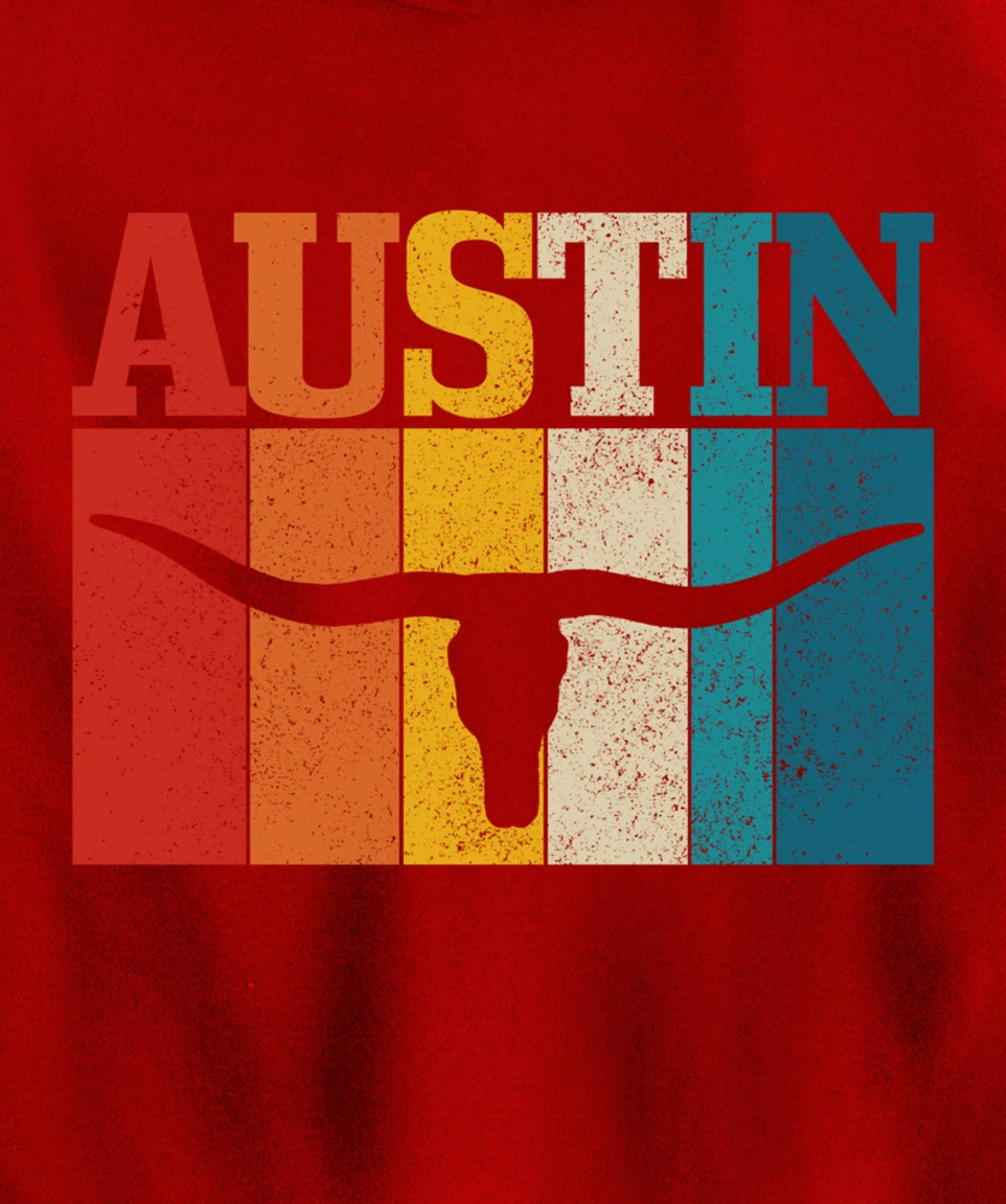 Austin Texas Pride Vintage Longhorn Retro Gift Pullover Hoodie