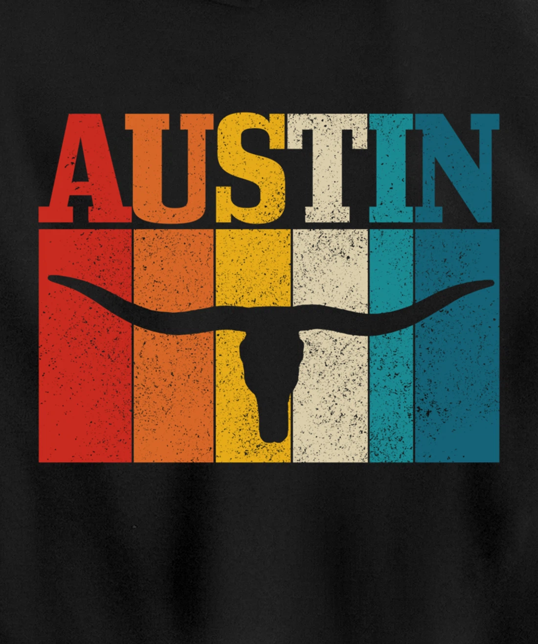 Austin Texas Pride Vintage Longhorn Retro Gift Pullover Hoodie