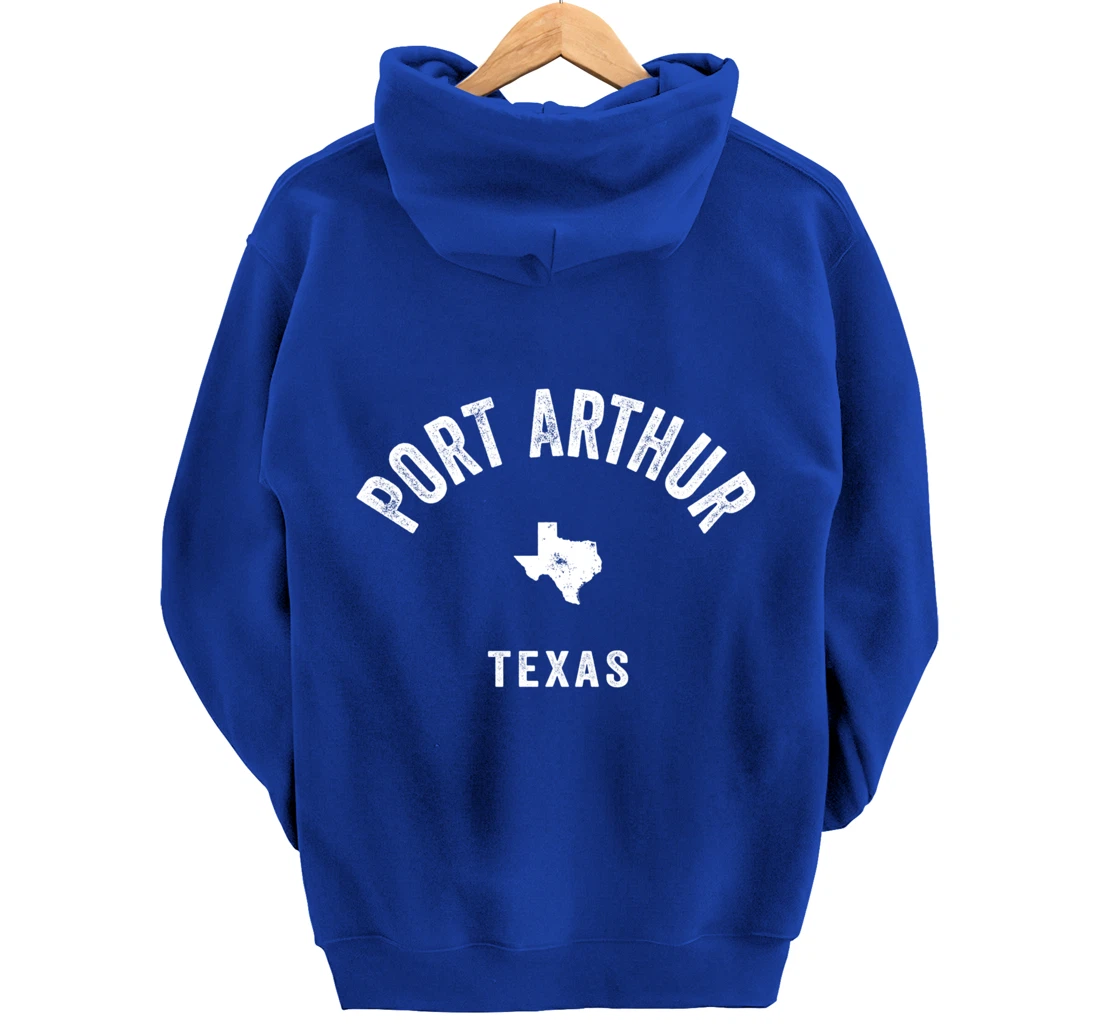 Port Arthur Texas TX Vintage 70s Athletic Sports Design Pullover Hoodie