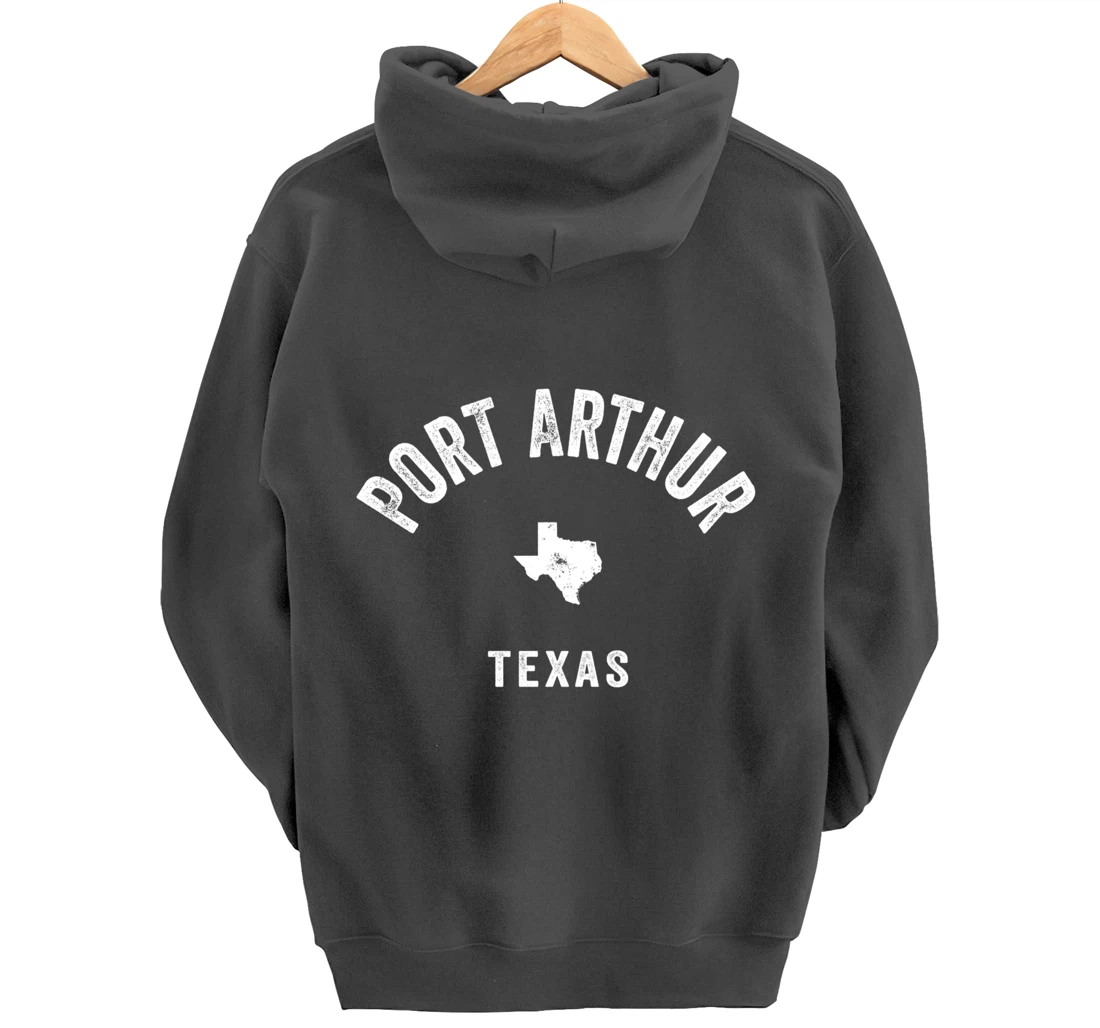 Port Arthur Texas TX Vintage 70s Athletic Sports Design Pullover Hoodie