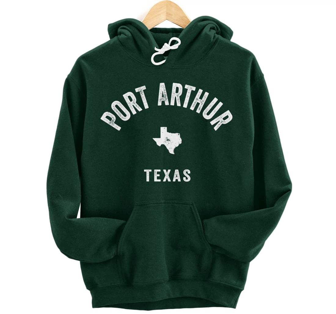 Port Arthur Texas TX Vintage 70s Athletic Sports Design Pullover Hoodie