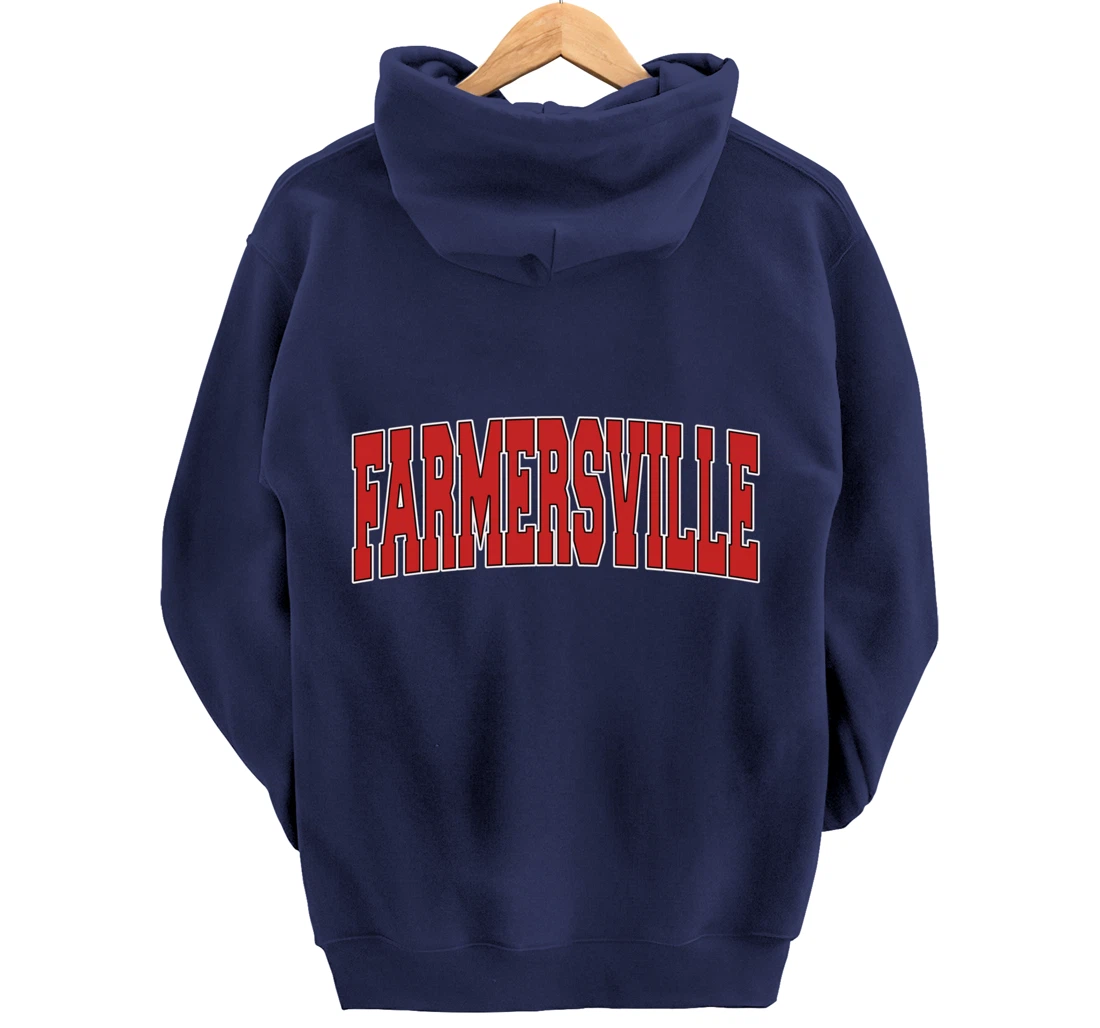 FARMERSVILLE TX TEXAS Varsity Style USA Vintage Sports Pullover Hoodie