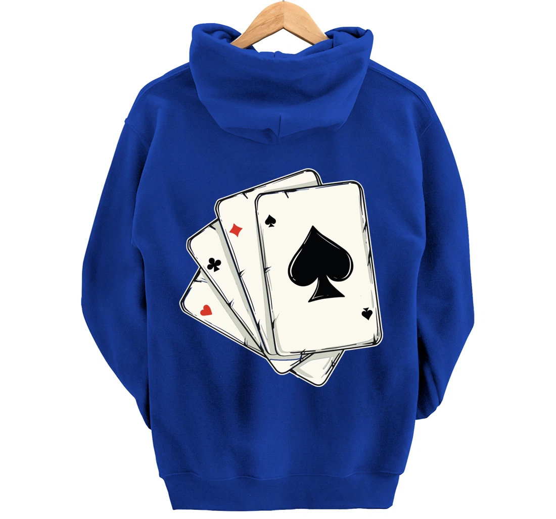 Blackjack Poker Texas Hold'em Gambling Cards Player Pullover Hoodie