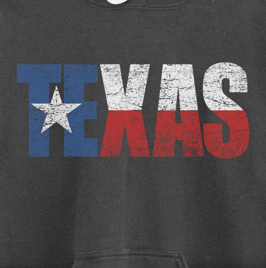 Texas Hoodie Women Men | Cool Distressed Texas Flag Text Pullover Hoodie