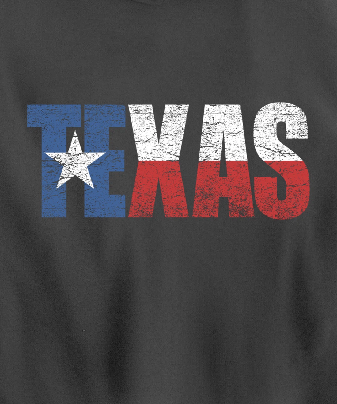 Texas Hoodie Women Men | Cool Distressed Texas Flag Text Pullover Hoodie
