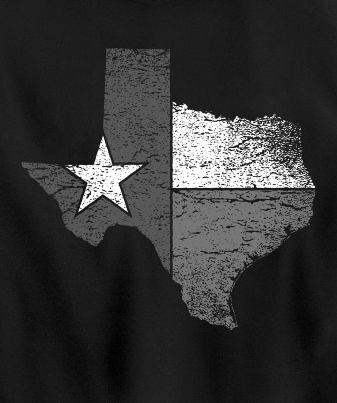 Texas Hoodie Women Men Texas Flag B&W Map of State of Texas Pullover Hoodie
