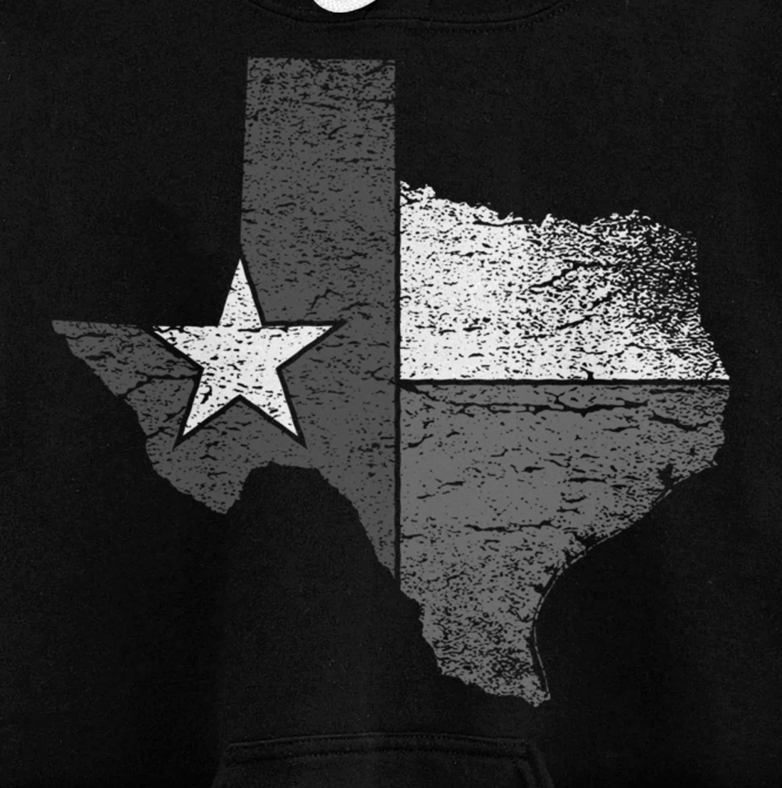 Texas Hoodie Women Men Texas Flag B&W Map of State of Texas Pullover Hoodie