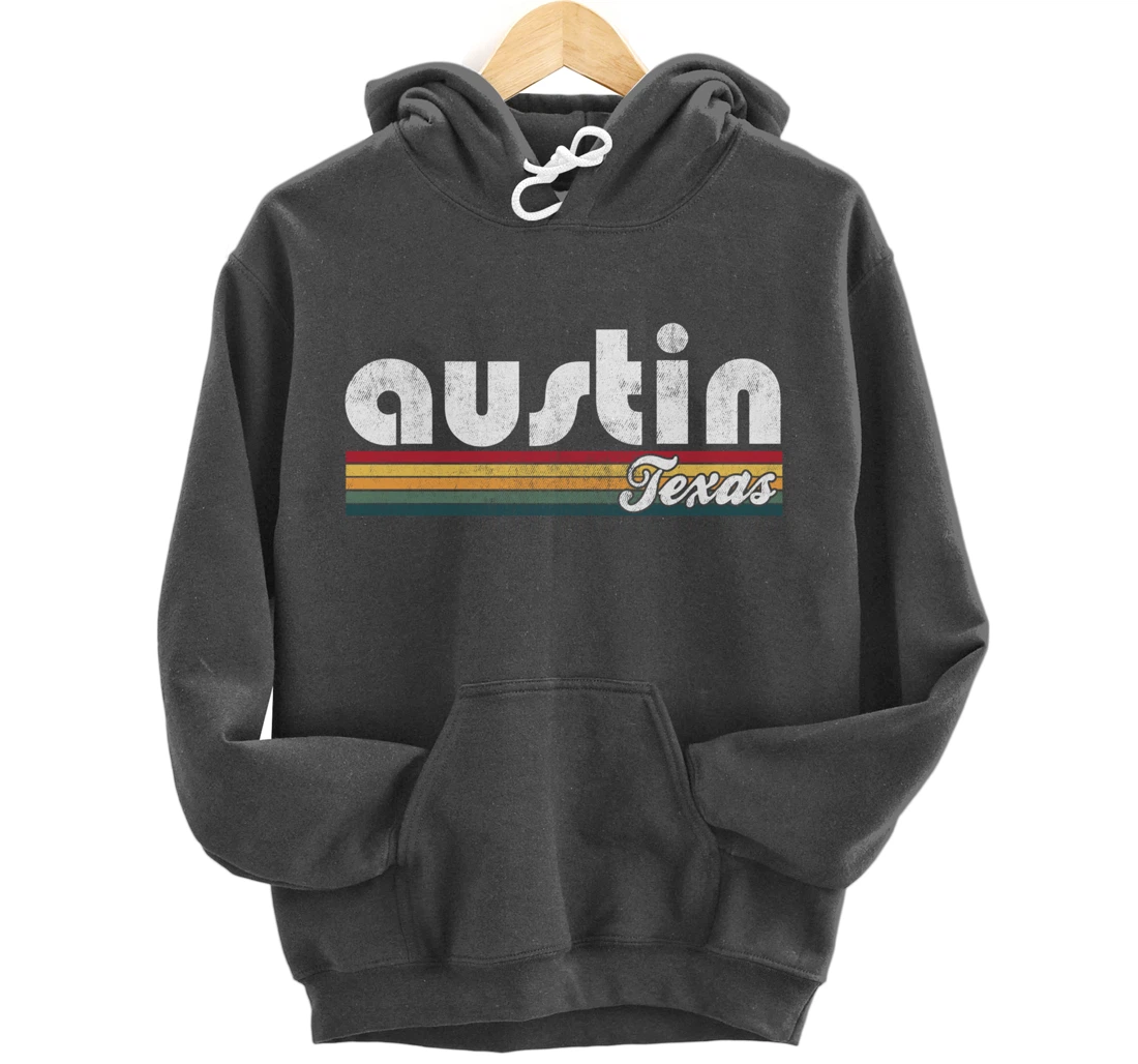 Austin Texas Vintage 70's 80's Retro Style Men Women Gift Pullover Hoodie