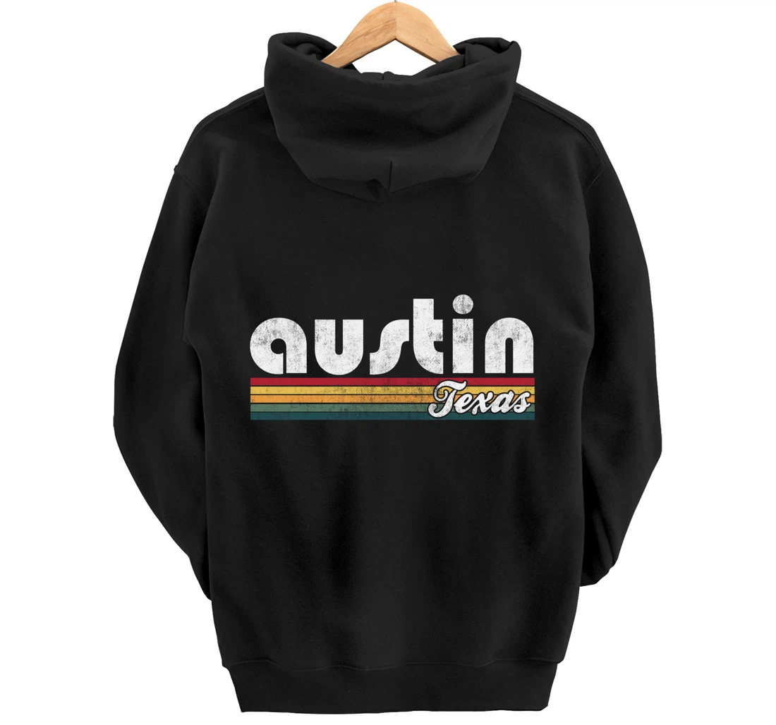 Austin Texas Vintage 70's 80's Retro Style Men Women Gift Pullover Hoodie