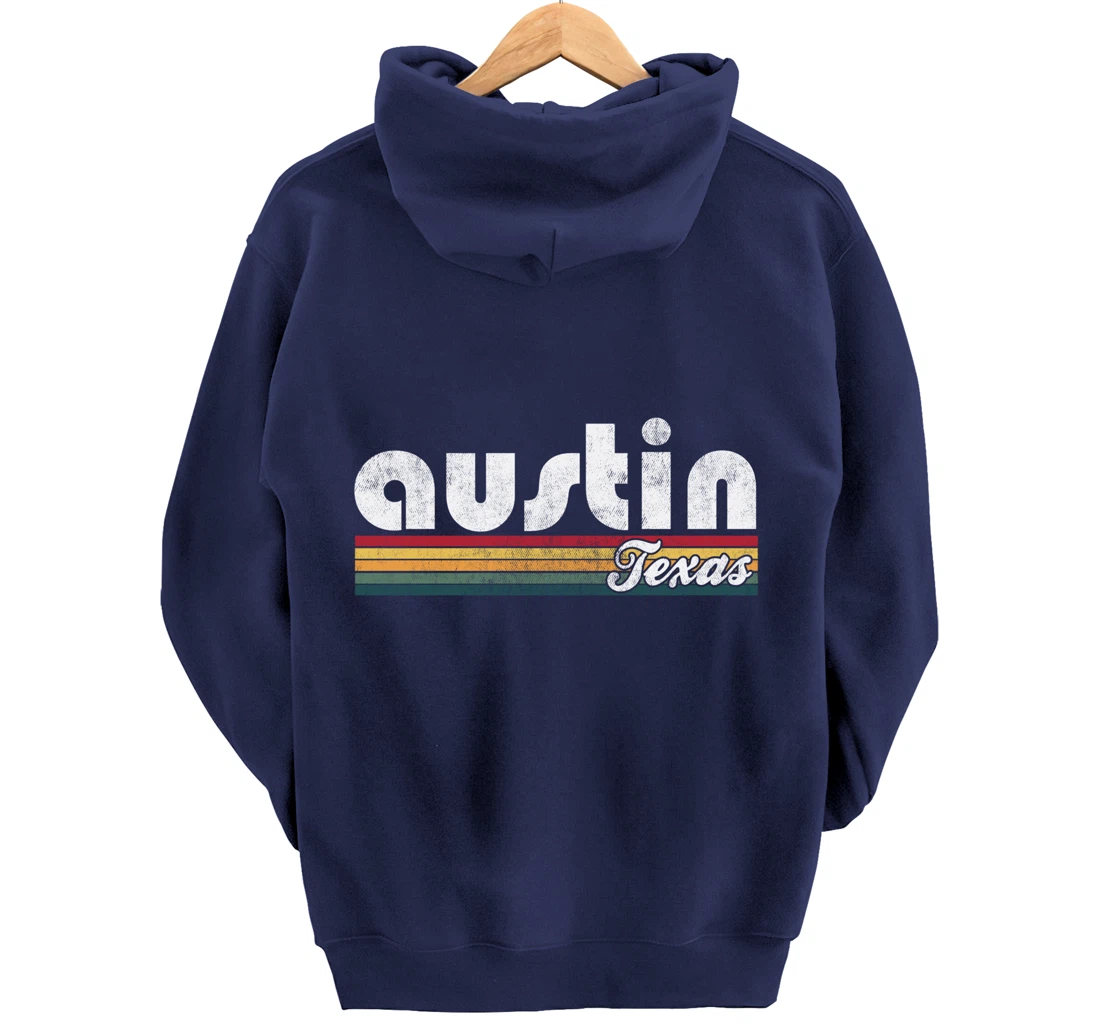 Austin Texas Vintage 70's 80's Retro Style Men Women Gift Pullover Hoodie