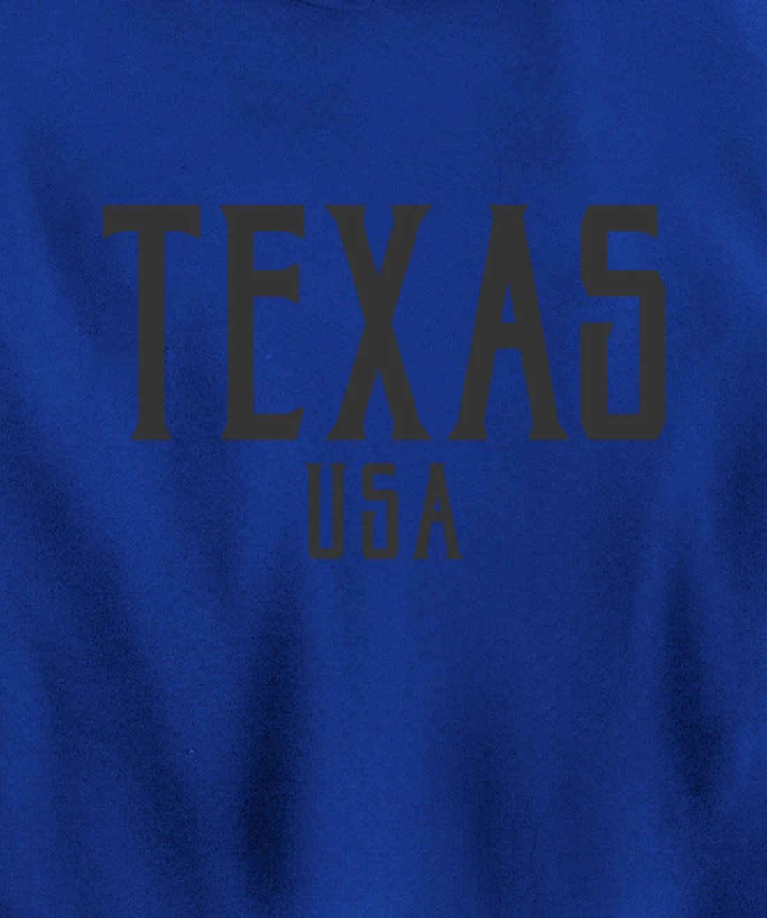 Texas USA Vintage Text Black with Black Print Pullover Hoodie
