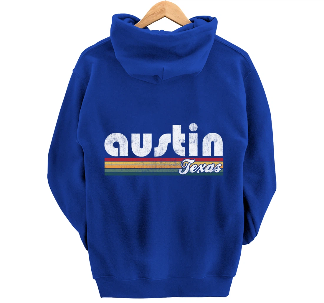Austin Texas Vintage 70's 80's Retro Style Men Women Gift Pullover Hoodie