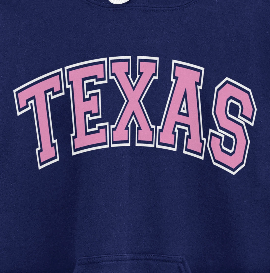 Texas Varsity Style Pink Text Pullover Hoodie