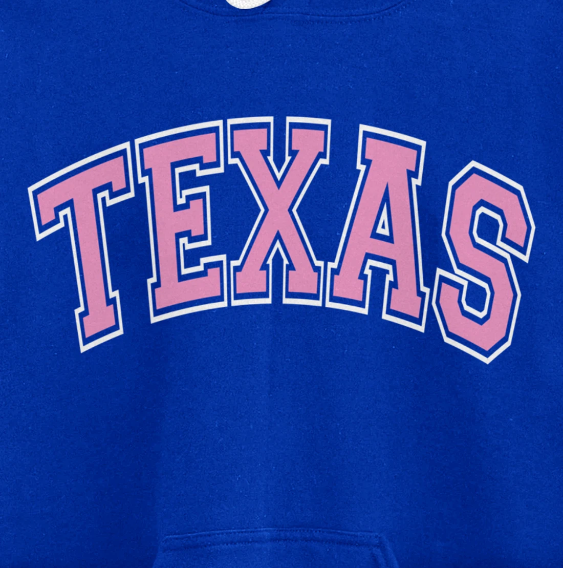 Texas Varsity Style Pink Text Pullover Hoodie