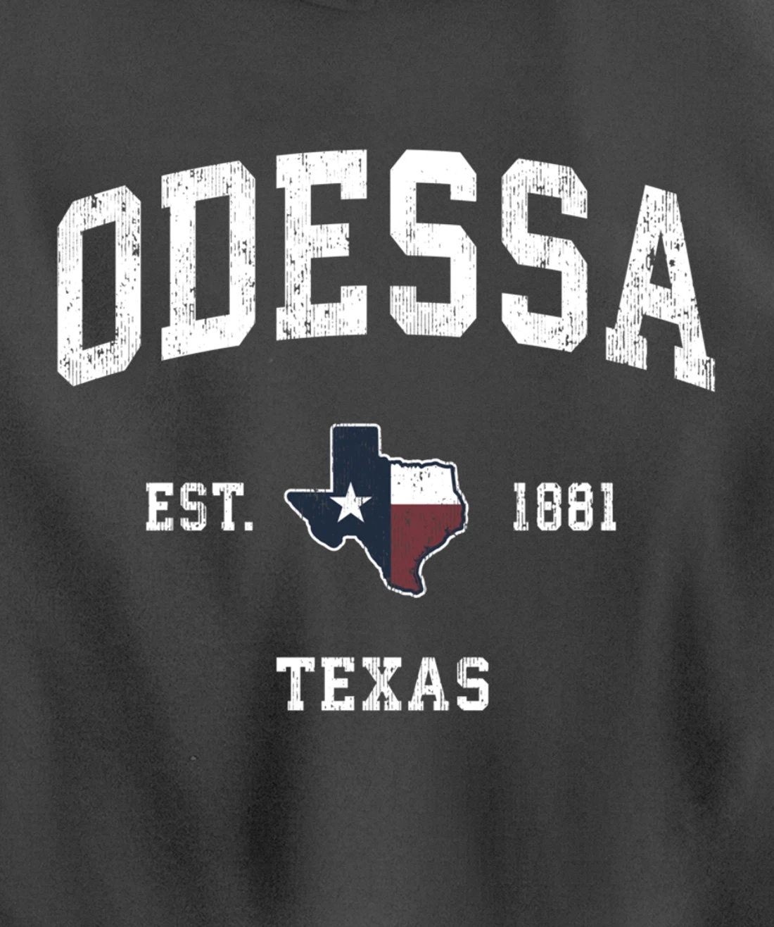 Odessa Texas TX Vintage State Flag Sports Design Pullover Hoodie