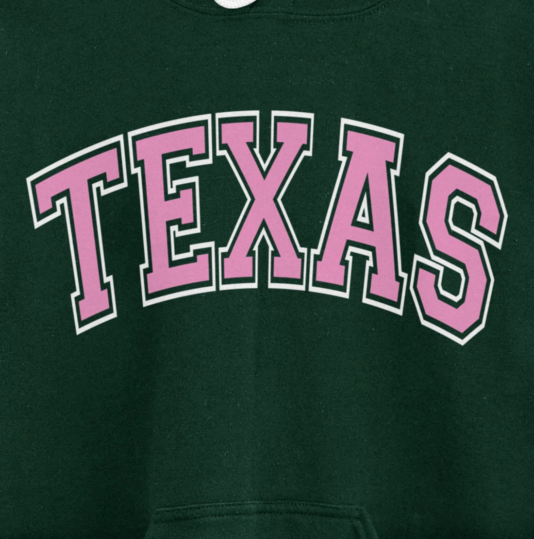 Texas Varsity Style Pink Text Pullover Hoodie