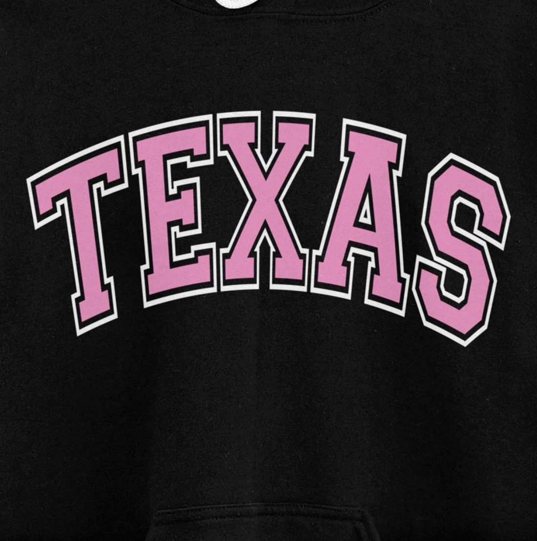 Texas Varsity Style Pink Text Pullover Hoodie