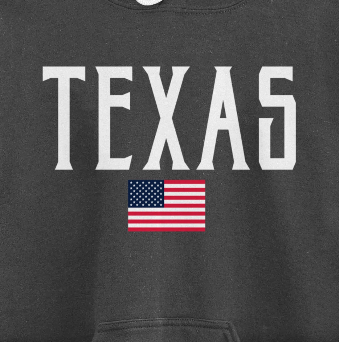 Texas American Flag Vintage White Text Pullover Hoodie
