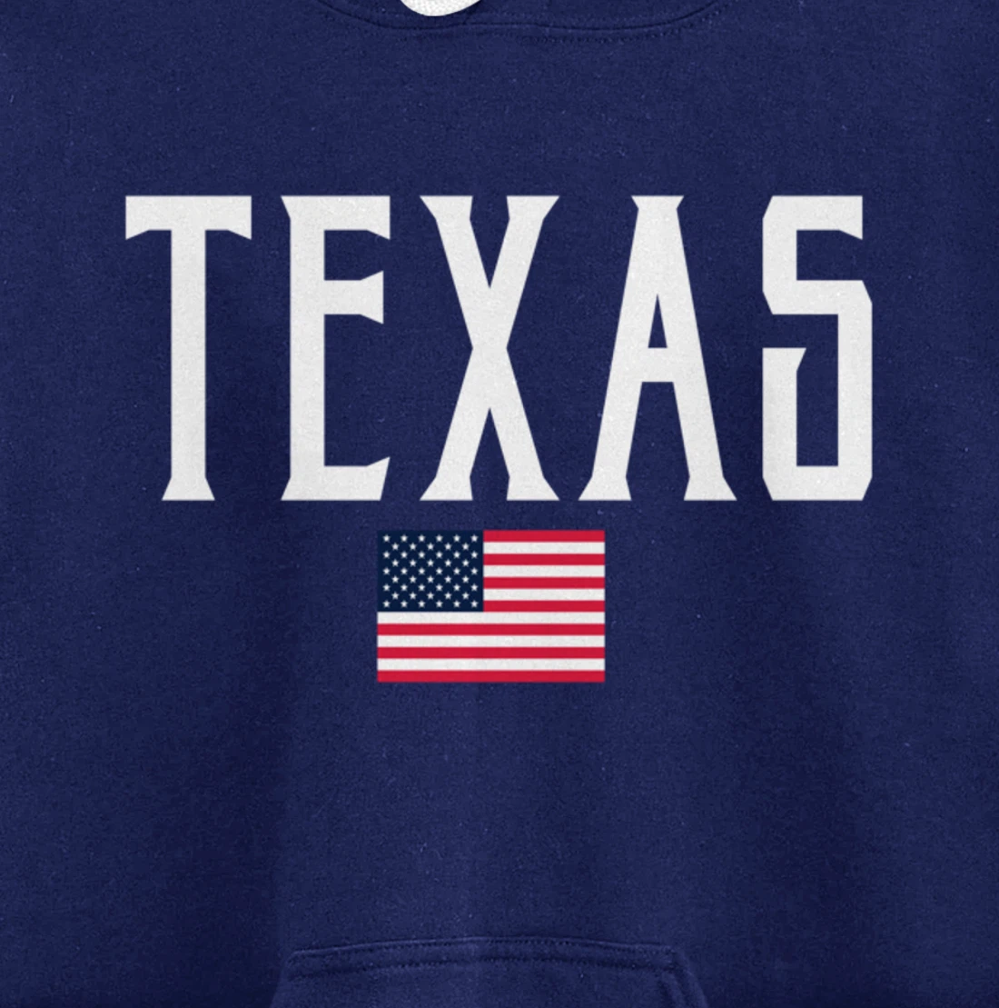 Texas American Flag Vintage White Text Pullover Hoodie