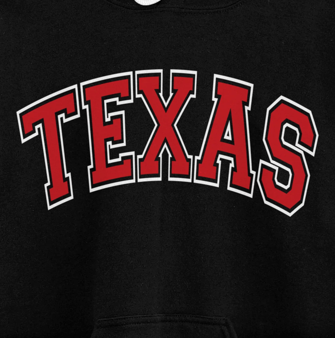Texas Varsity Style Red Text Pullover Hoodie