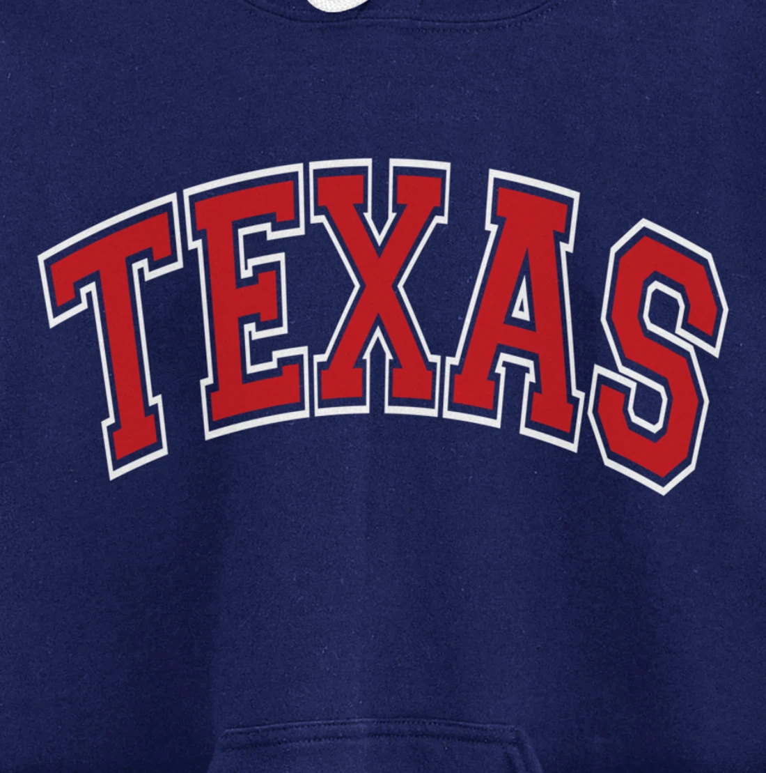 Texas Varsity Style Red Text Pullover Hoodie