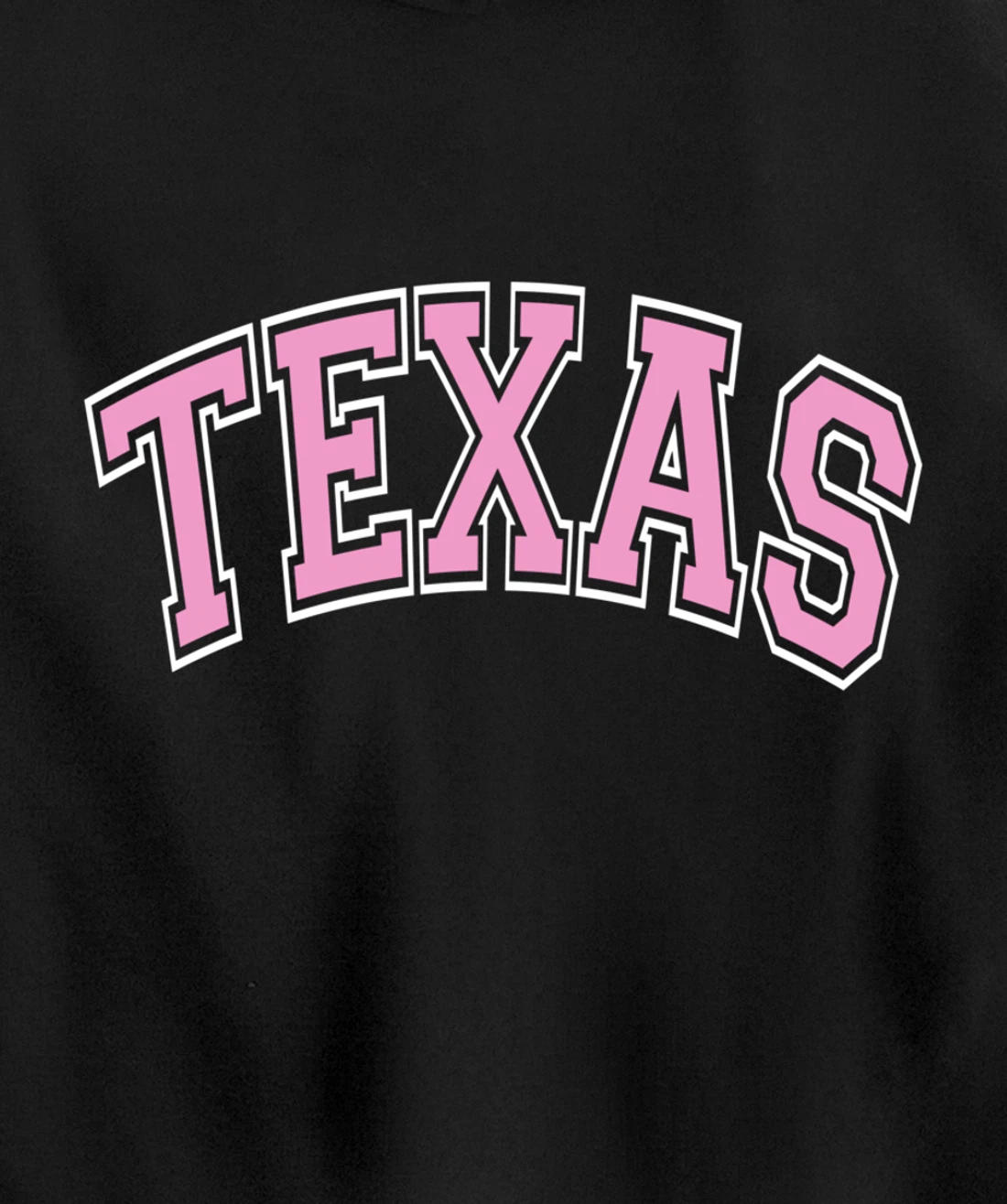 Texas Varsity Style Pink Text Pullover Hoodie