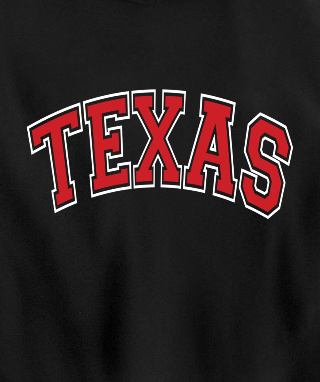 Texas Varsity Style Red Text Pullover Hoodie