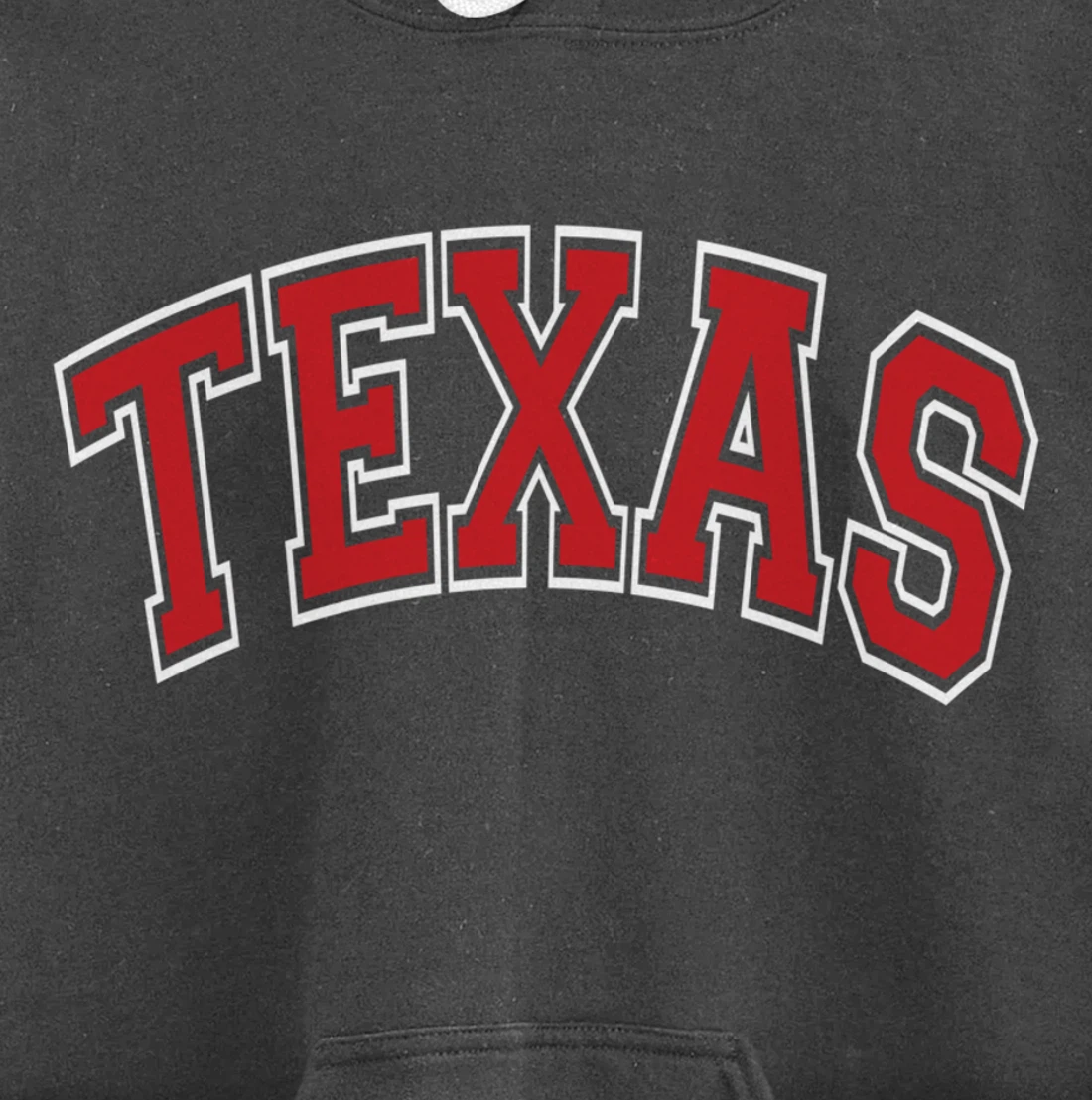 Texas Varsity Style Red Text Pullover Hoodie