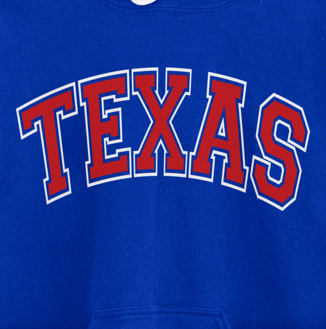 Texas Varsity Style Red Text Pullover Hoodie
