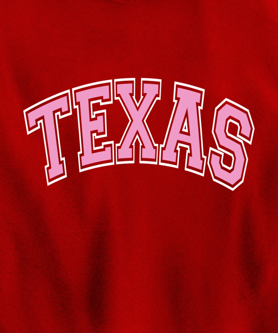 Texas Varsity Style Pink Text Pullover Hoodie