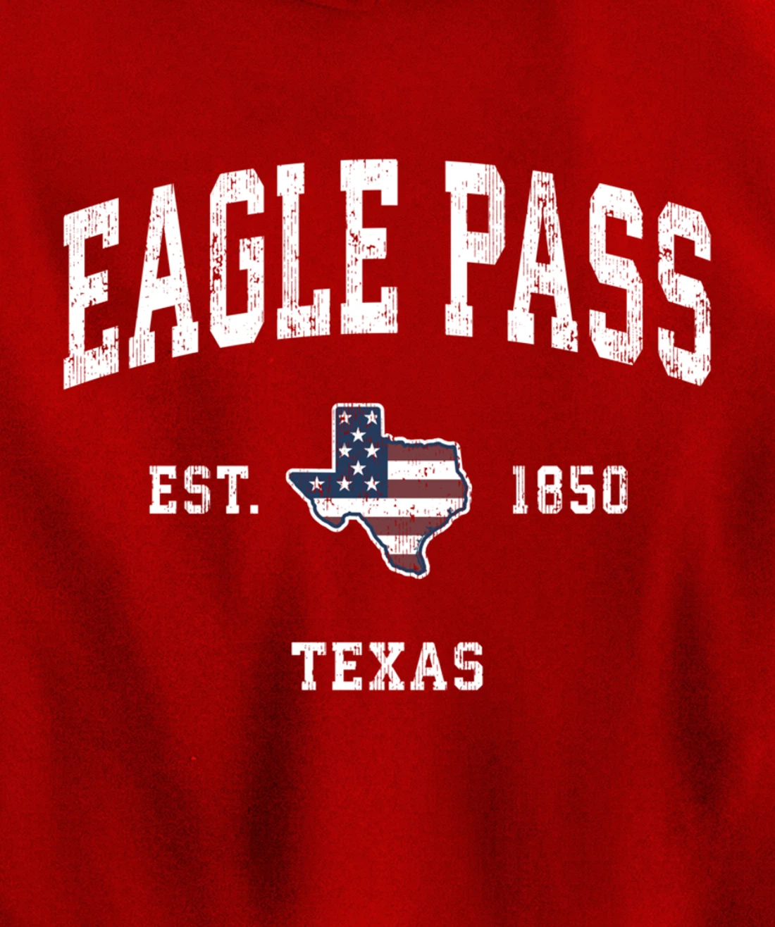 Eagle Pass Texas TX Vintage American Flag Sports Design Pullover Hoodie