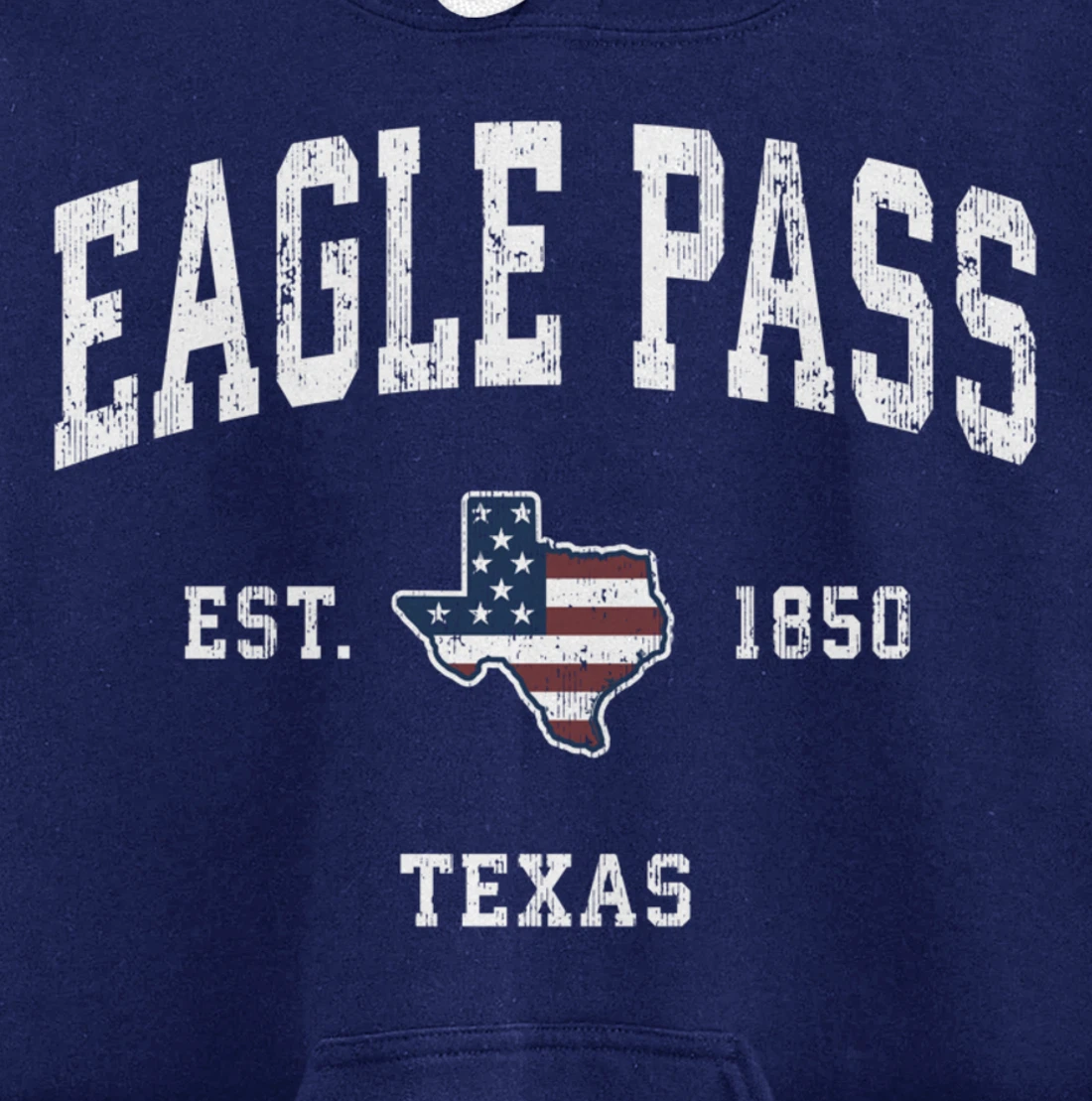 Eagle Pass Texas TX Vintage American Flag Sports Design Pullover Hoodie