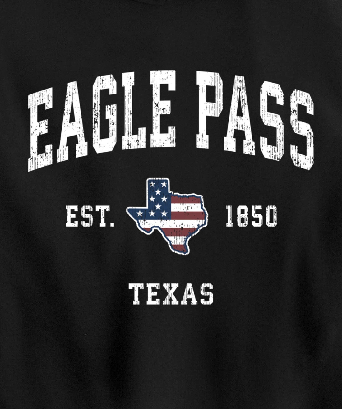 Eagle Pass Texas TX Vintage American Flag Sports Design Pullover Hoodie