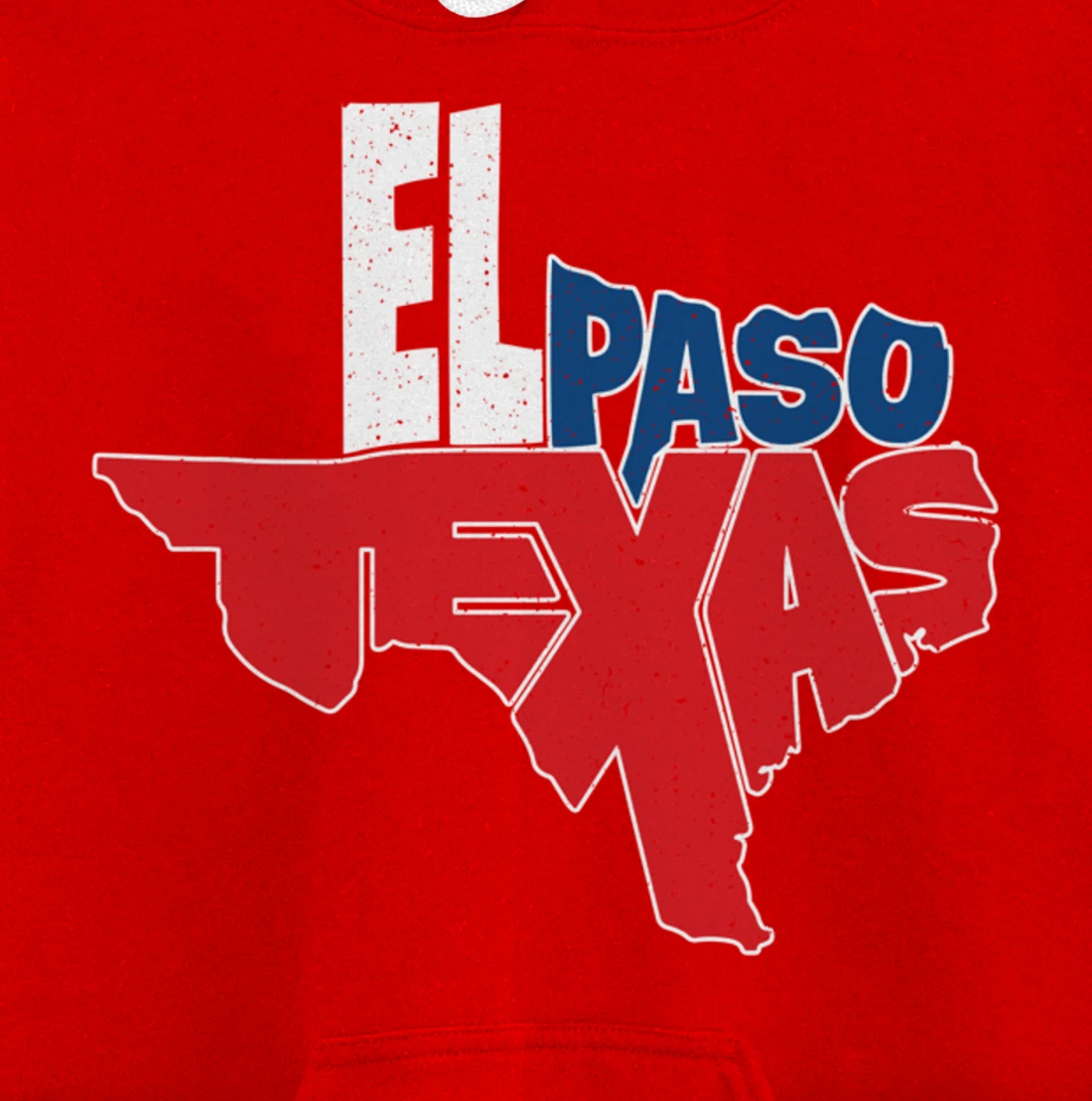 Vintage El Paso Texas Flag in Texas Map Texas Pride Pullover Hoodie
