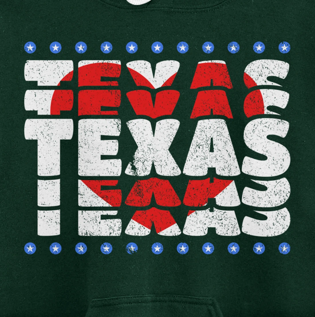 Texas With Red Heart And Stars State Pullover Hoodie