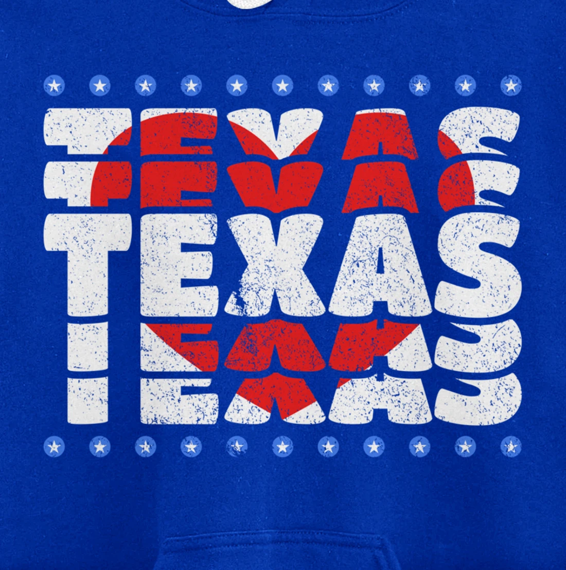 Texas With Red Heart And Stars State Pullover Hoodie